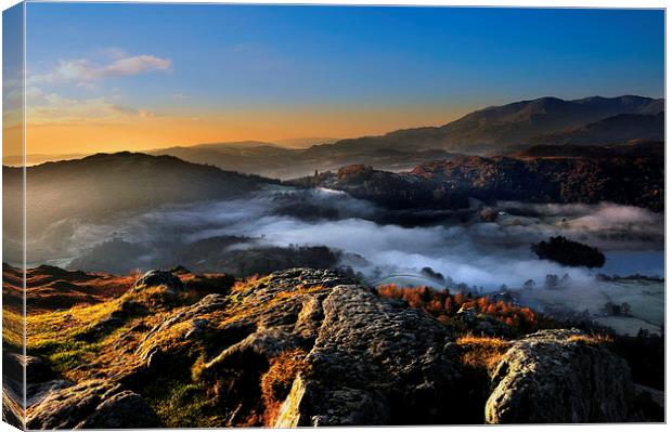 Mists over Grassmere Canvas Print by Robert Fielding