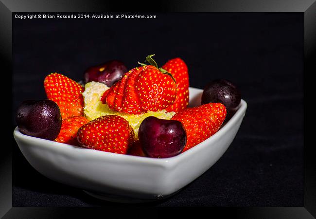 Strawberries and Cream Framed Print by Brian Roscorla