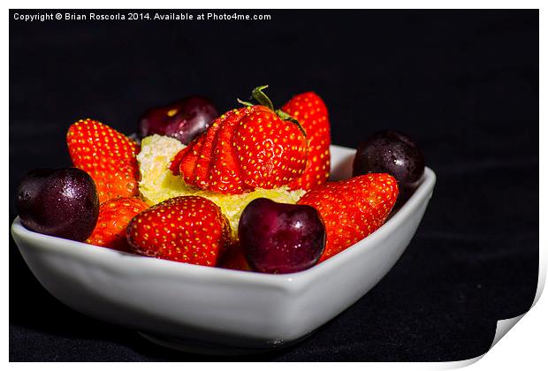 Strawberries and Cream Print by Brian Roscorla