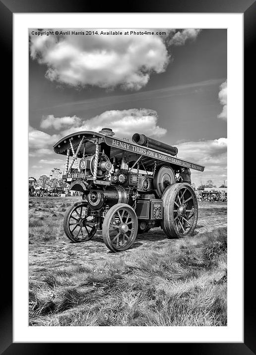 Showmans Engine "Lord Nelson" Black and White Framed Mounted Print by Avril Harris