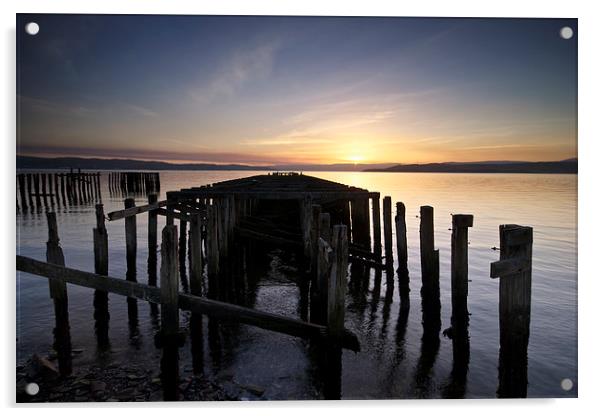 Craigendoran Pier sunset Acrylic by Stephen Taylor