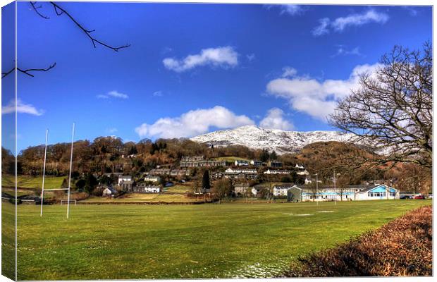 Playing Fields of Coniston Canvas Print by Tom Gomez