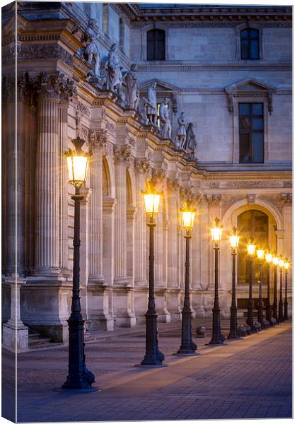 Louvre Lamps Paris Canvas Print by Brian Jannsen