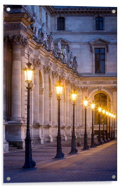 Louvre Lamps Paris Acrylic by Brian Jannsen