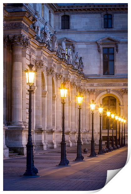 Louvre Lamps Paris Print by Brian Jannsen