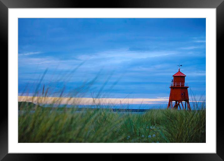 Sun Set at the Groyne Framed Mounted Print by Rob Seales