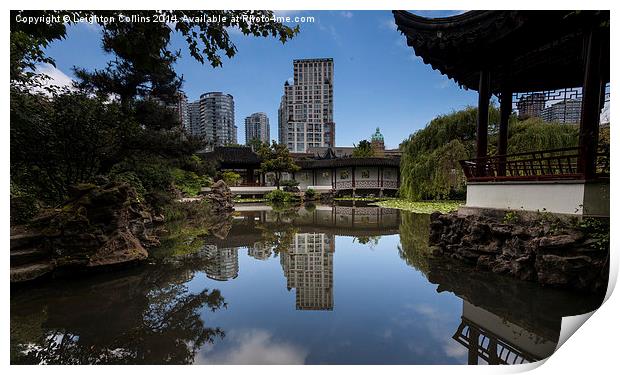 Chinese garden vancouver Print by Leighton Collins