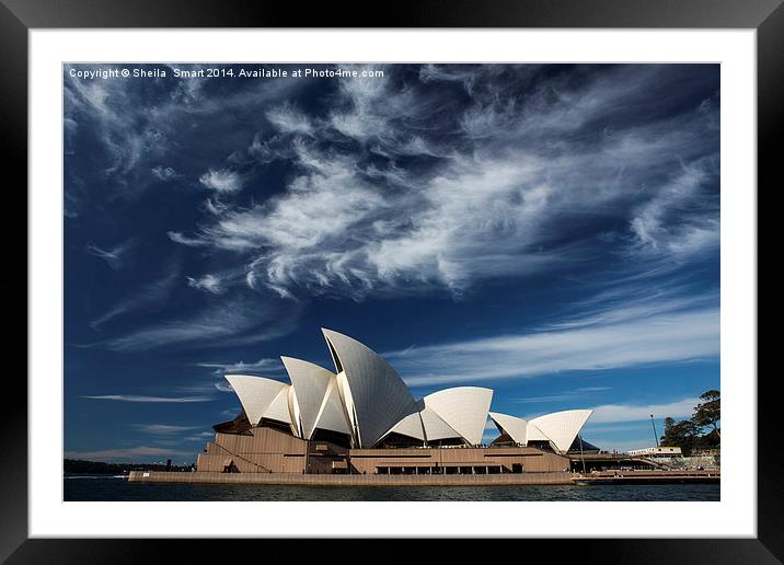Sydney Opera House with dramatic sky Framed Mounted Print by Sheila Smart