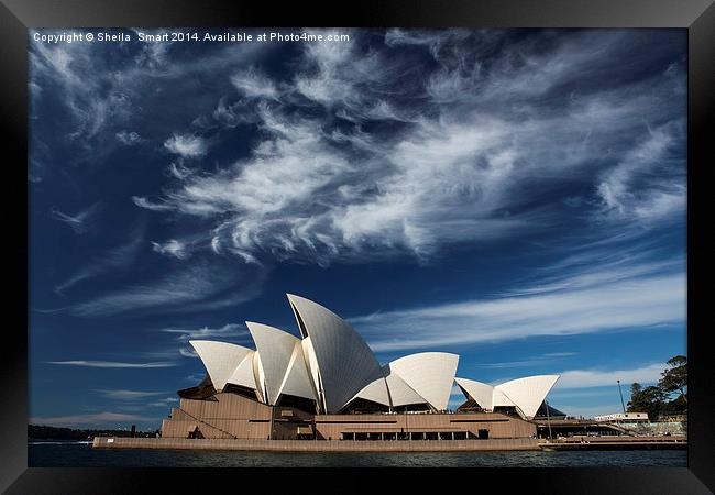 Sydney Opera House with dramatic sky Framed Print by Sheila Smart