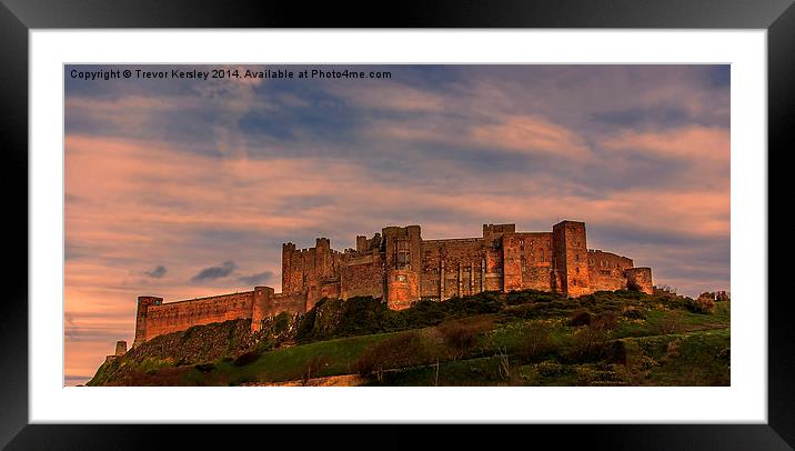 Bamburgh Castle Framed Mounted Print by Trevor Kersley RIP