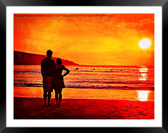 Together at Sunset Framed Mounted Print by Jason Williams