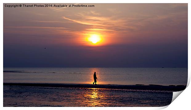 Solitude at sunset Print by Thanet Photos