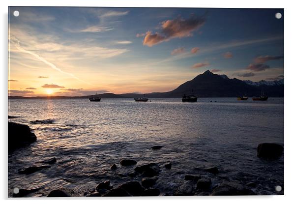 Elgol Sunset Acrylic by Stephen Taylor