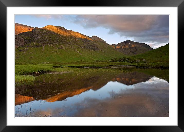 Lochan Na Fola reflections Framed Mounted Print by Stephen Taylor