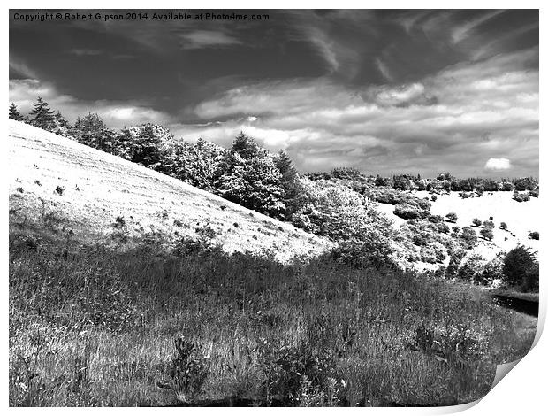 The black and white valley Print by Robert Gipson