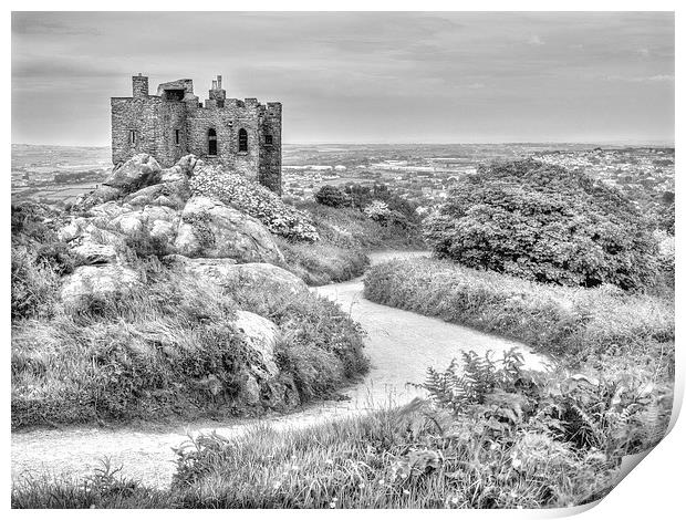 Carn Brea Castle Cornwall Print by Clive Eariss