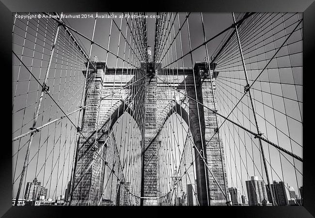 Brooklyn bridge Framed Print by Andrew Warhurst