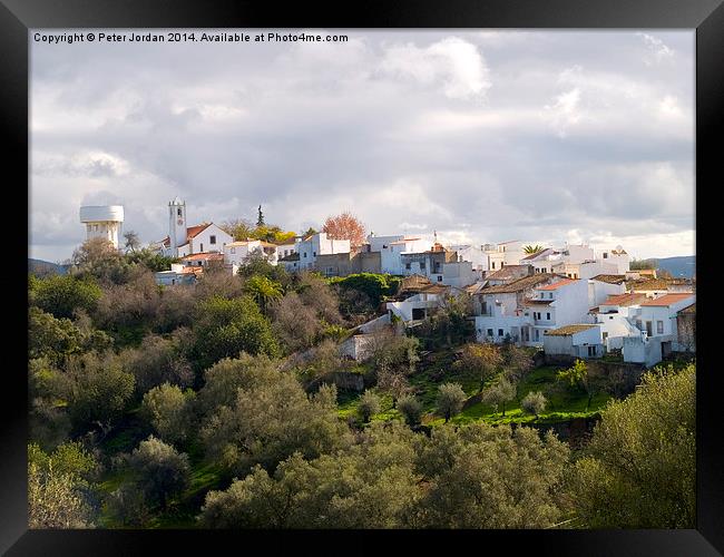 White Village Salir Portugal Framed Print by Peter Jordan