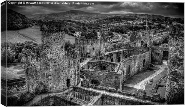 Conway castle B&W Canvas Print by stewart oakes