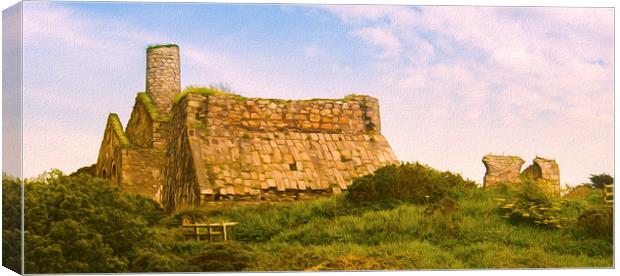 Ruin Tin Mines Cornwall Canvas Print by Clive Eariss