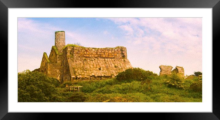 Ruin Tin Mines Cornwall Framed Mounted Print by Clive Eariss