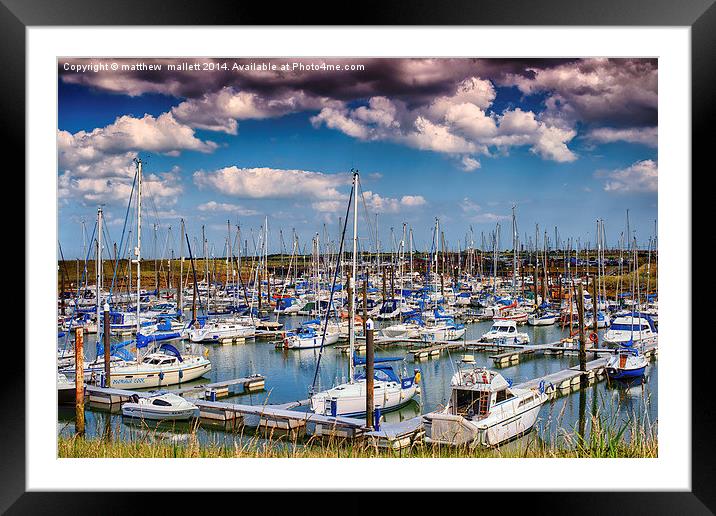 Titchmarsh Marina in the Summertime Framed Mounted Print by matthew  mallett