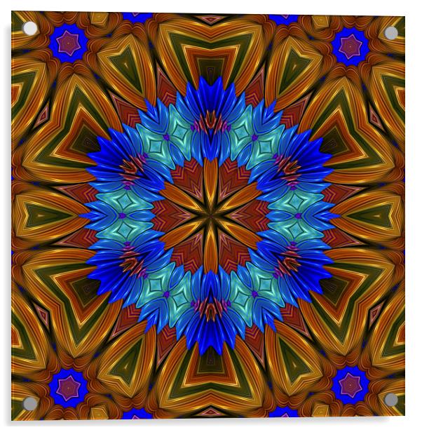 Star Flower Mandala Acrylic by Patricia Fatta