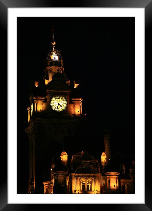 Edinburgh clock tower  Framed Mounted Print by Linda More