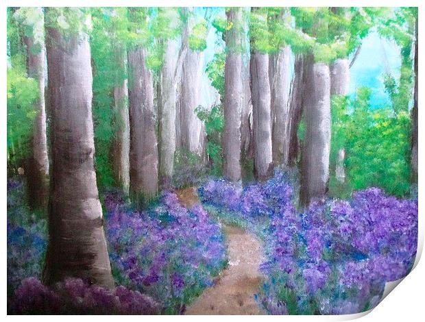 In the woods Print by Ann Biddlecombe