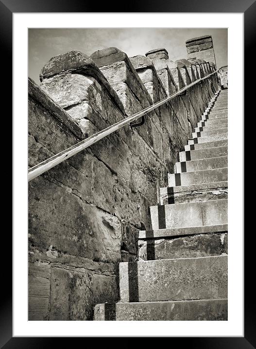 steps to the battlements Framed Mounted Print by Heather Newton