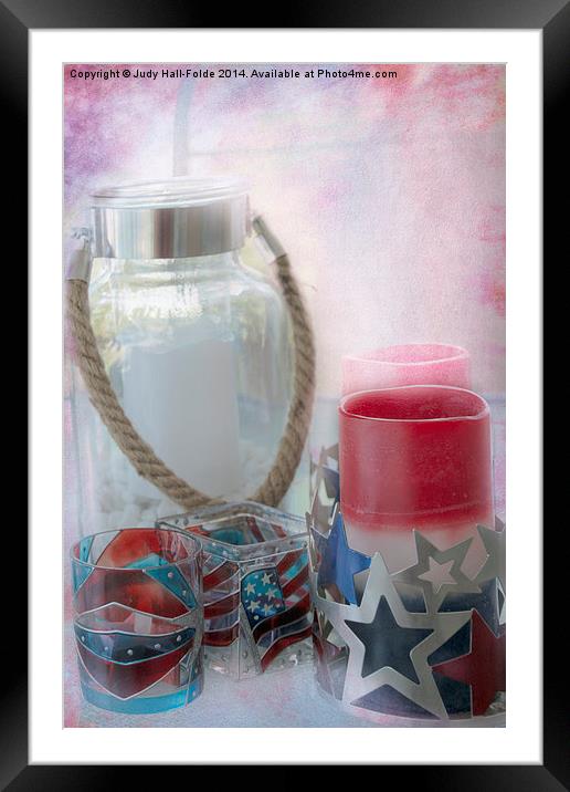 Red White and Blue Framed Mounted Print by Judy Hall-Folde