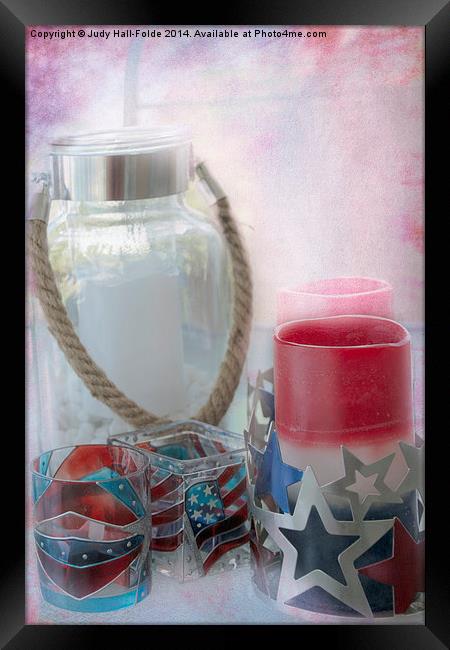 Red White and Blue Framed Print by Judy Hall-Folde