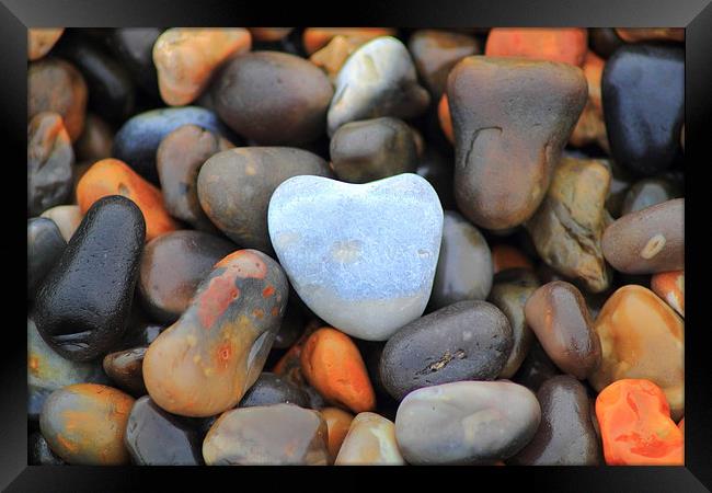 Pebble heart Framed Print by Colin Brittain