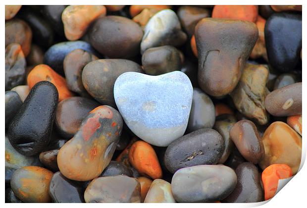 Pebble heart Print by Colin Brittain