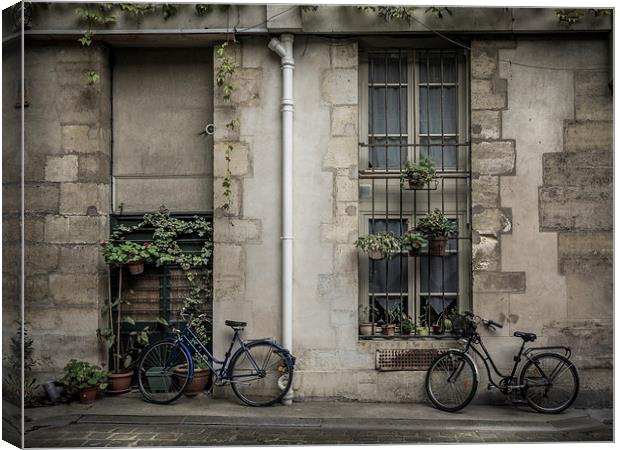 Bicycles, Paris, France Canvas Print by Mark Llewellyn