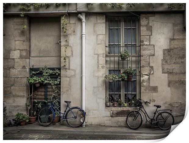 Bicycles, Paris, France Print by Mark Llewellyn