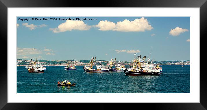 Brixham Trawlers Gathering Framed Mounted Print by Peter F Hunt