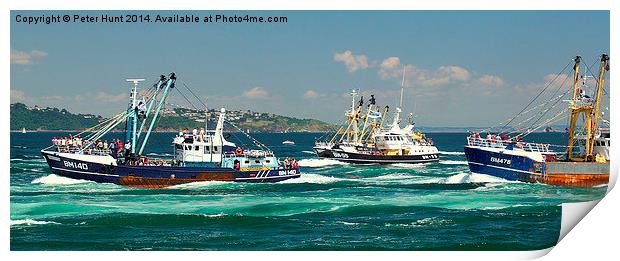 The Brixham Fishing Fleet Racing Print by Peter F Hunt