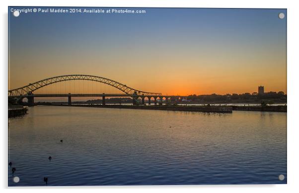 Runcorn Bridge sunset Acrylic by Paul Madden