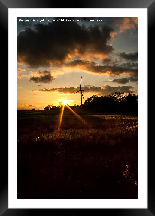 Turbine Sunset Framed Mounted Print by Nigel Hatton