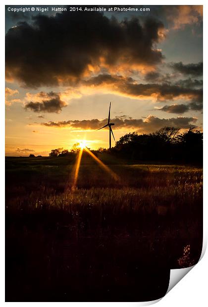 Turbine Sunset Print by Nigel Hatton