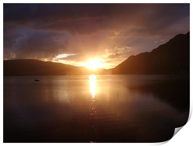 Sunset over Loch Duich v2 Print by Ian Jackson
