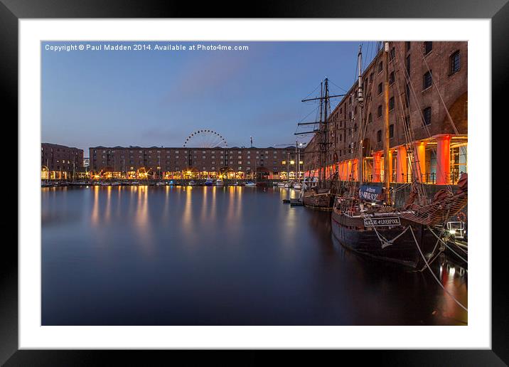Albert Dock in the early morning Framed Mounted Print by Paul Madden