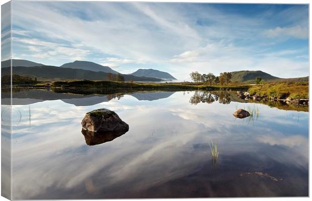 Loch Ba reflections Canvas Print by Stephen Taylor