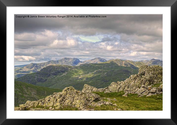 Scafell And Scafell Pike Framed Mounted Print by Jamie Green