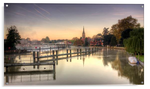 River Thames At Marlow Acrylic by Mick Vogel