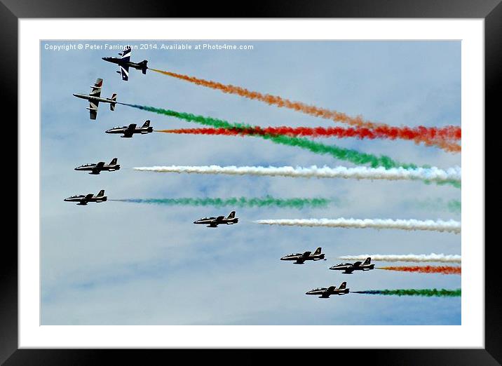 Frecce Tricolori Framed Mounted Print by Peter Farrington