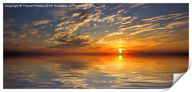 Sunset at sea Print by Thanet Photos