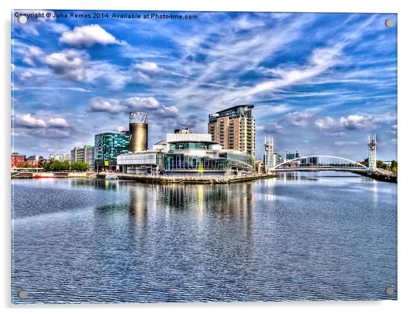 Salford Quays Summer Acrylic by Juha Remes