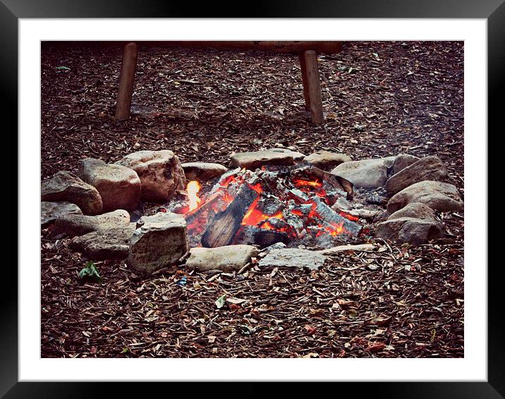 Campfire Framed Mounted Print by Pics by Jody Adams